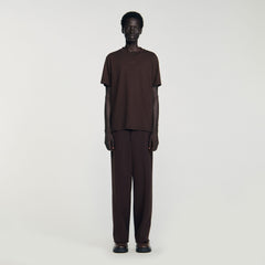 Sandro / Cotton T-shirt with logo Chocolate