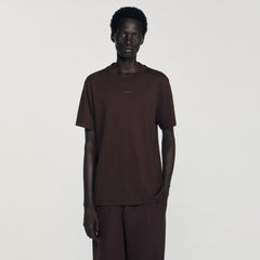 Sandro / Cotton T-shirt with logo Chocolate