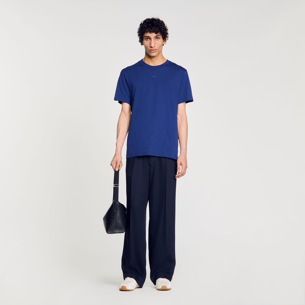 Sandro / Cotton T-shirt with logo Royal Blue