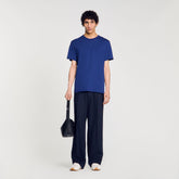 Sandro / Cotton T-shirt with logo Royal Blue