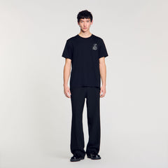 Sandro / T-shirt with snake detail Black