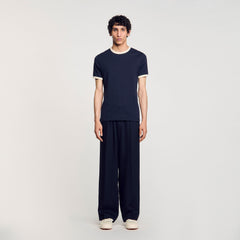 Sandro / Two-tone patch T-shirt Navy Blue