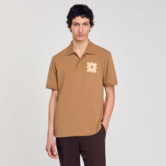 Sandro / Polo shirt with flower patch Nut