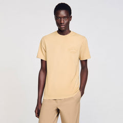 Sandro / Worn-effect T-shirt Sand.