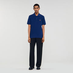 Sandro / Polo shirt with leather logo Navy Blue