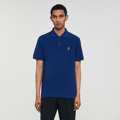 Sandro / Polo shirt with leather logo Navy Blue