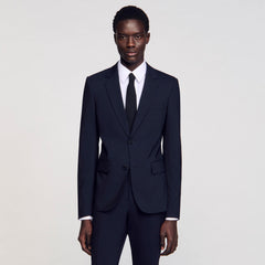 Sandro / Classic wool suit jacket Navy Blue