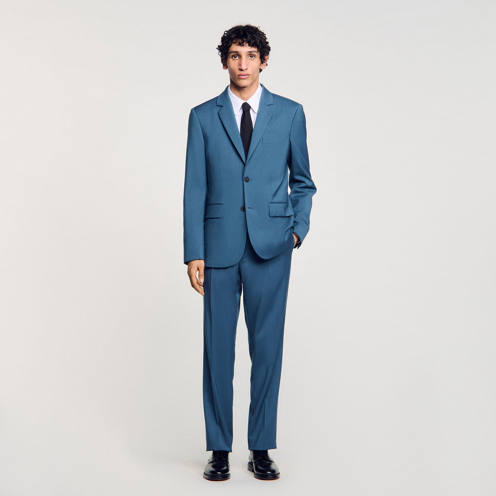 Sandro / Wool suit jacket Thunderstorm Blue