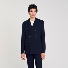 Sandro / Double-breasted suit jacket Navy Blue