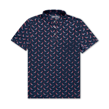 Burlebo USA Eagle Navy Performance Polo