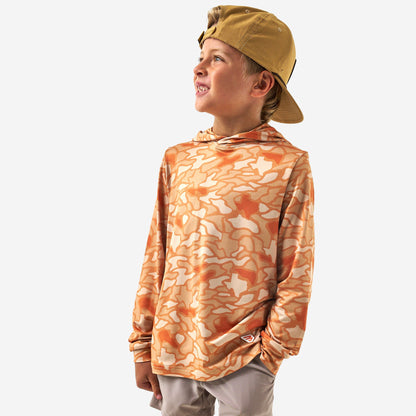 Burlebo Youth Orange Camo Performance Hoodie