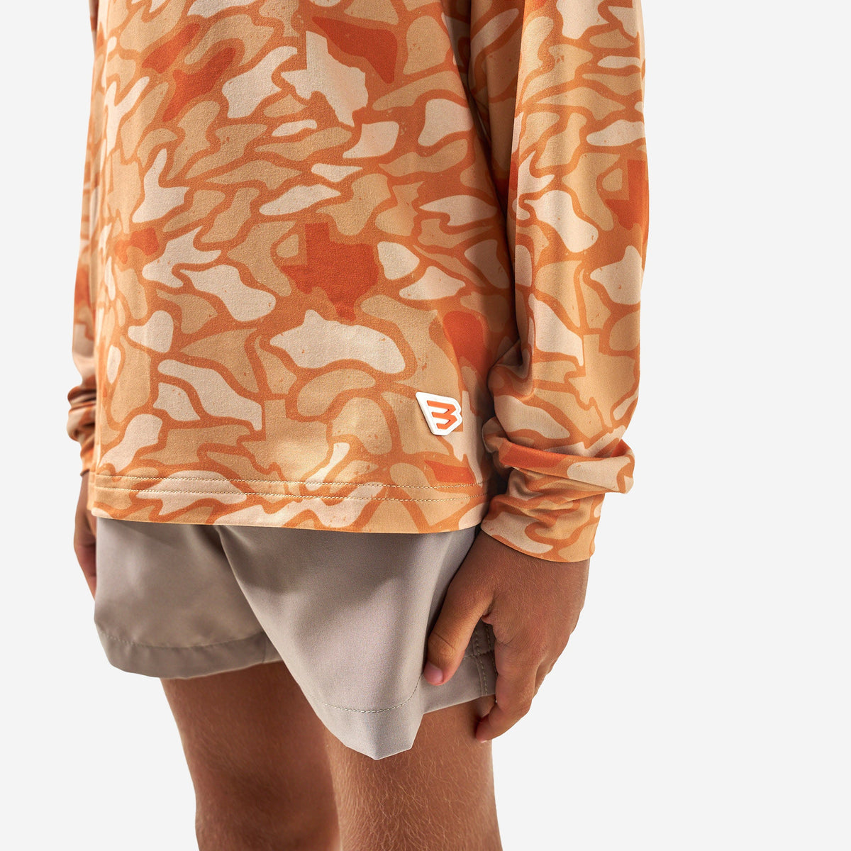 Burlebo Youth Orange Camo Performance Hoodie
