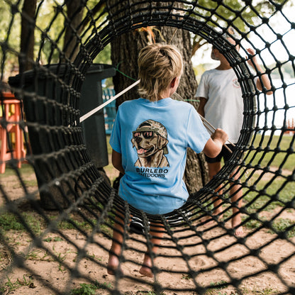 Burlebo Youth Mallard Camo Dog Tee | Periwinkle Blue