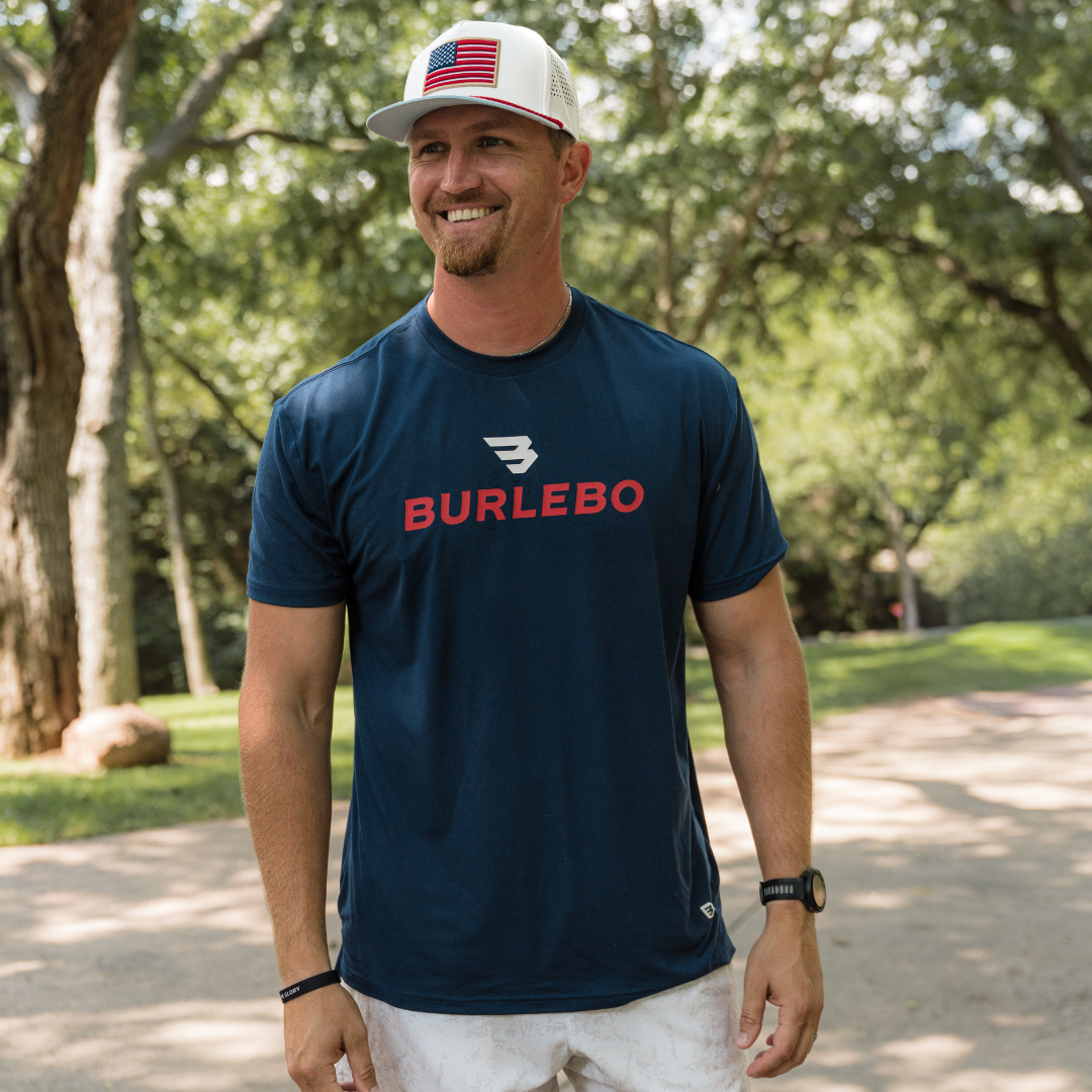 Burlebo Flying B Logo Go To Tee Prepack – Navy & White