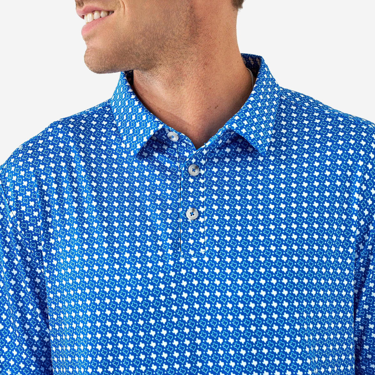 Burlebo Texas Performance Polo | Blue & White