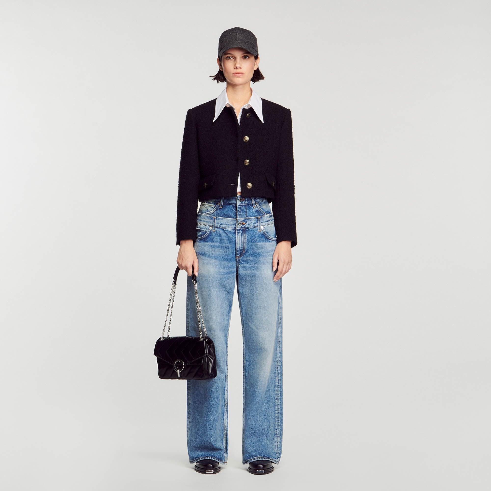 Sandro / Yza bag in certified leather Black