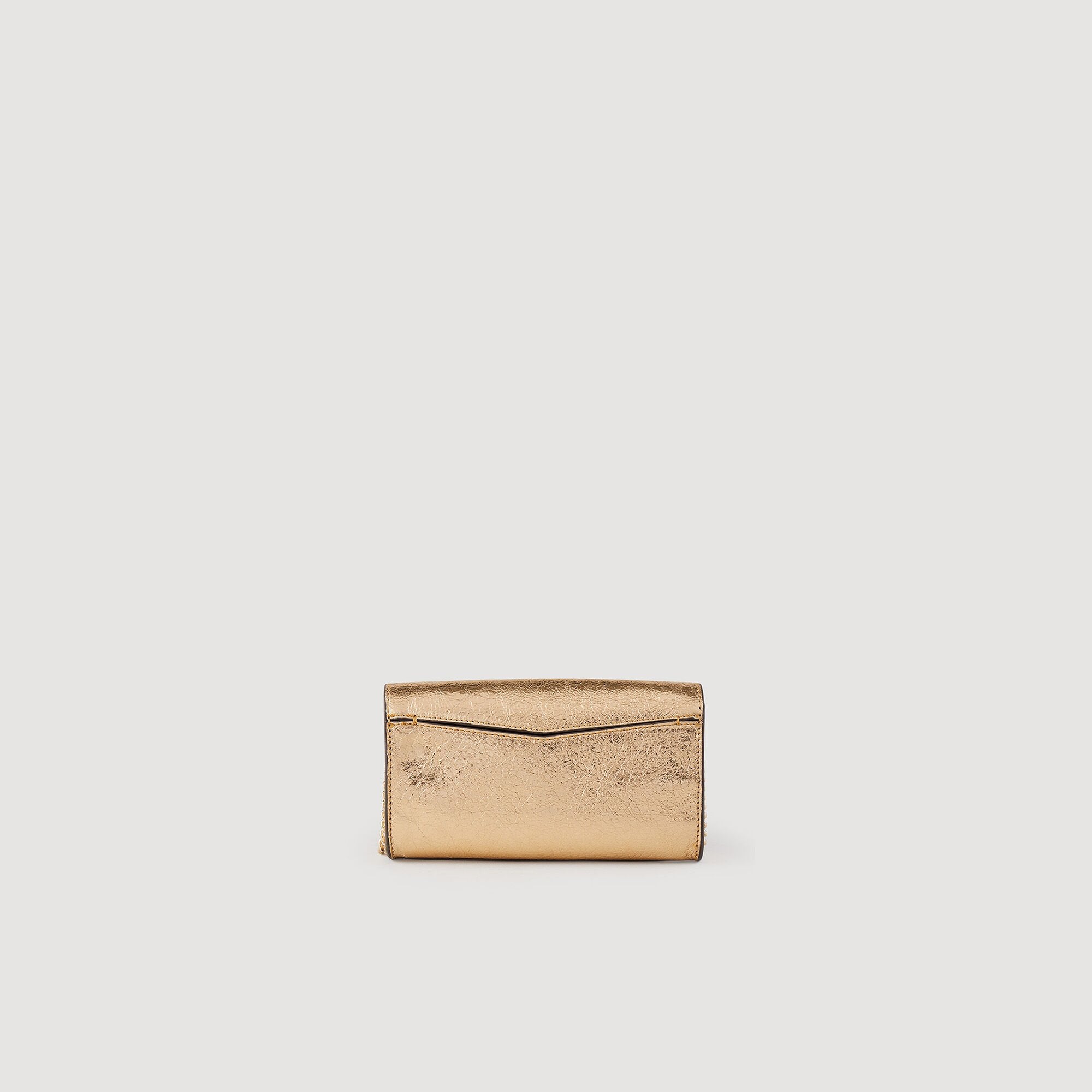 Sandro / Gold leather clutch bag Gold
