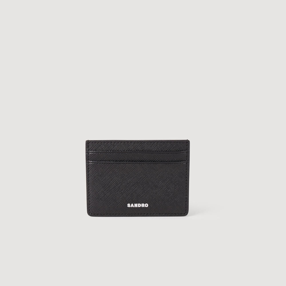 Sandro / Reconstituted leather cardholder Black