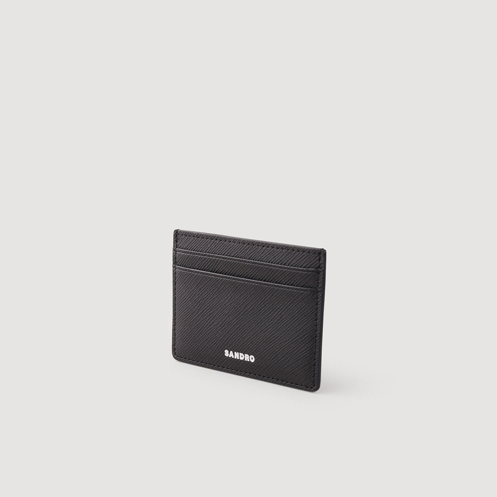 Sandro / Reconstituted leather cardholder Black