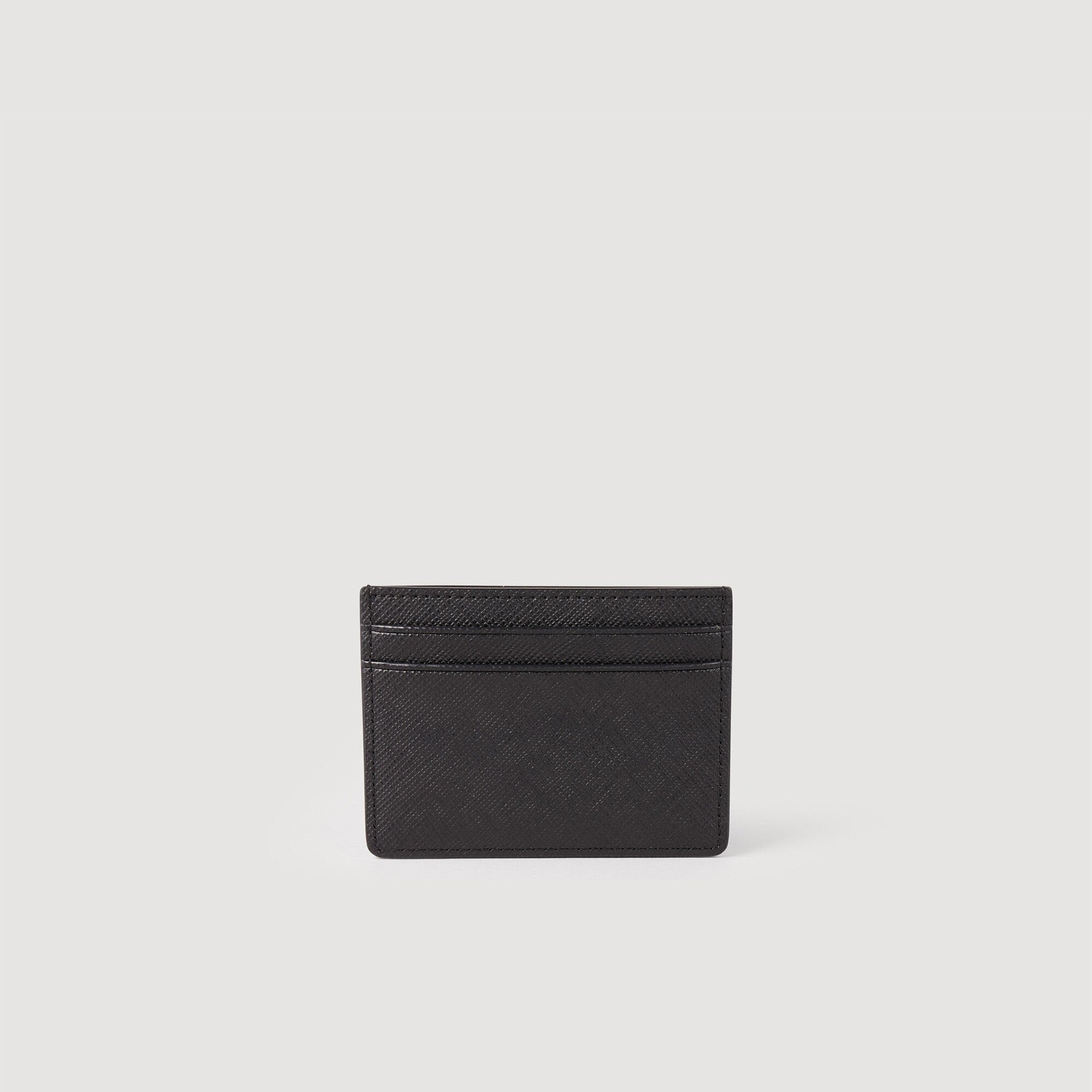 Sandro / Reconstituted leather cardholder Black