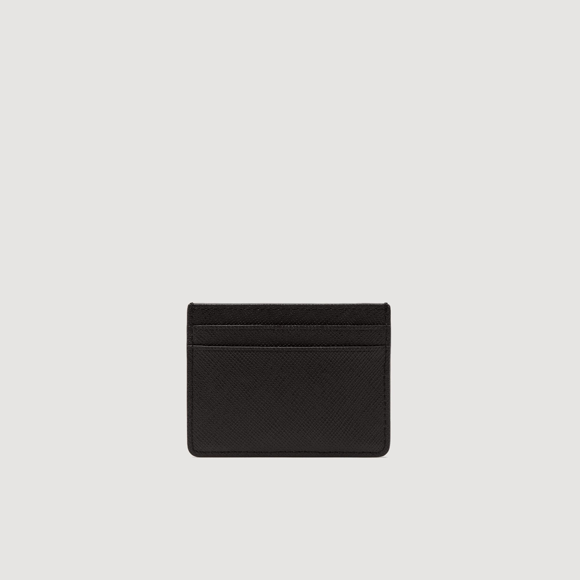 Sandro / Reconstituted leather cardholder Black
