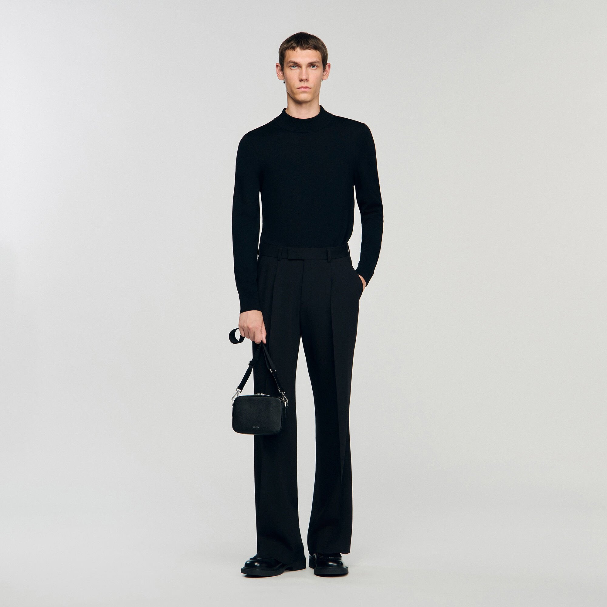 Sandro / Small reconstituted leather bag Black