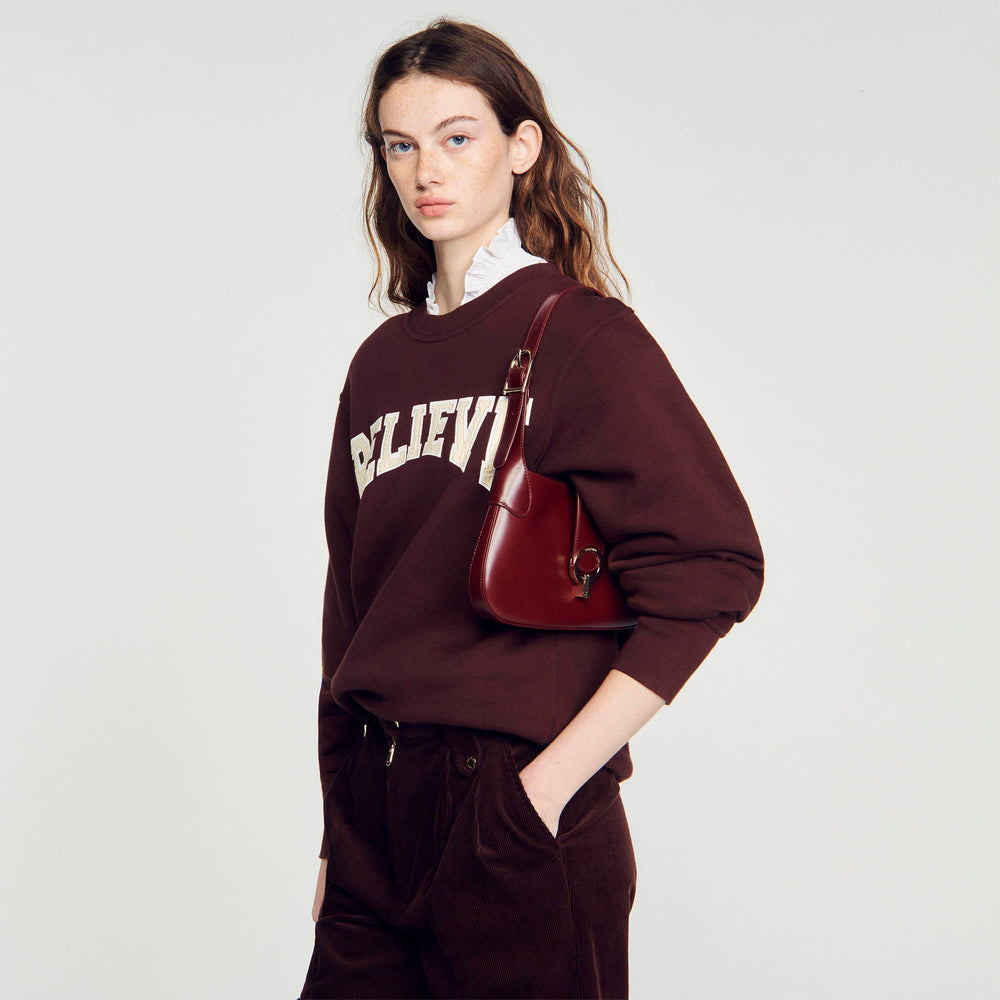 Sandro / Janet bag in certified leather Bordeaux