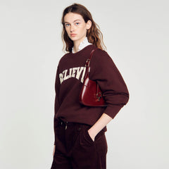 Sandro / Janet bag in certified leather Bordeaux