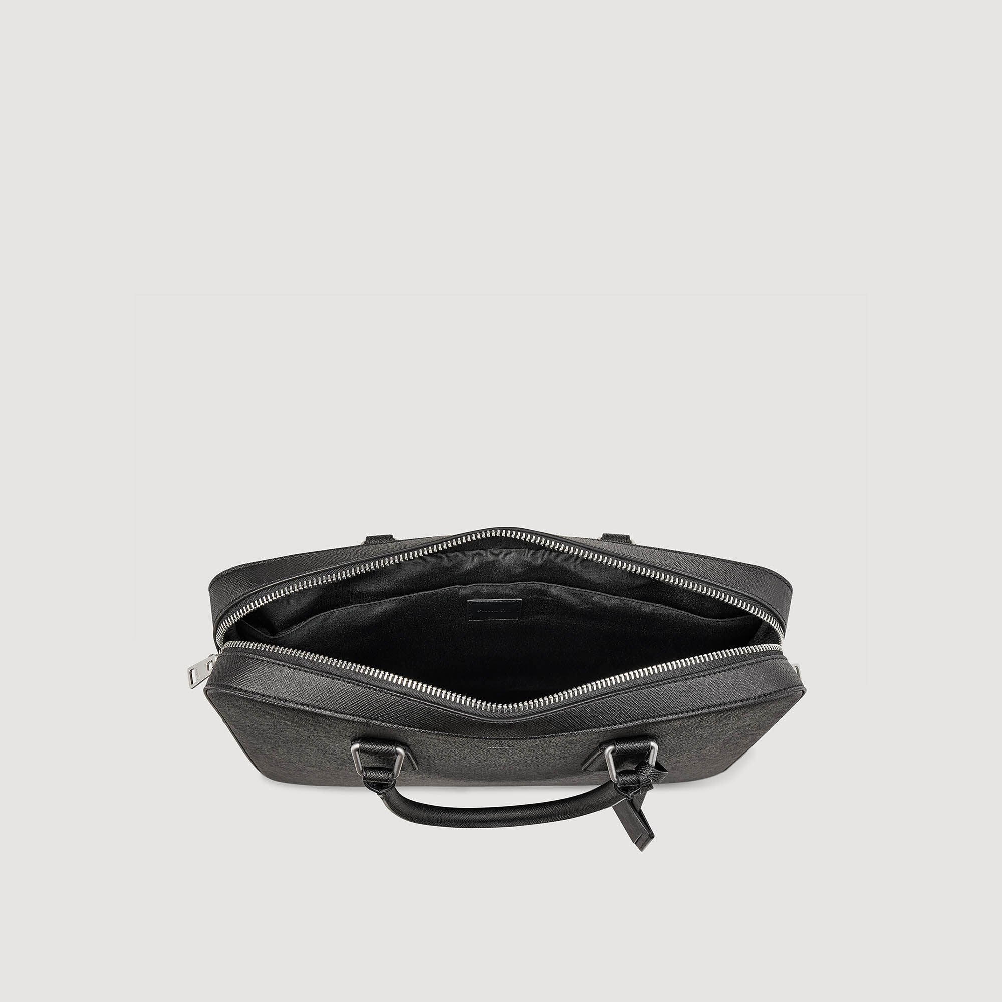 Sandro / Reconstituted leather briefcase Black