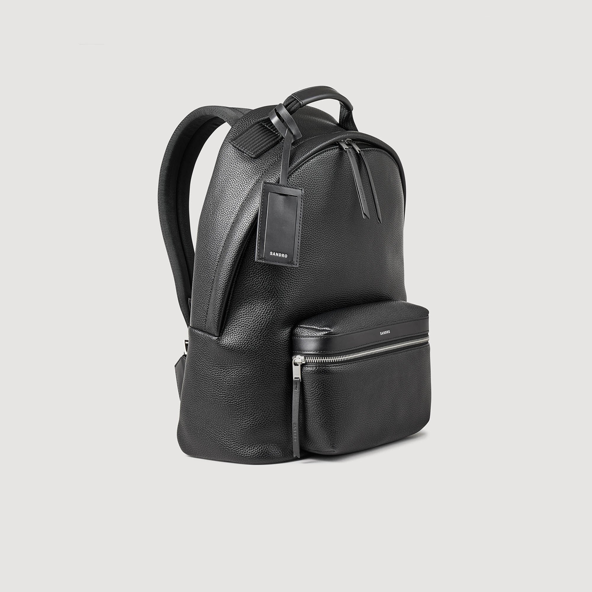 Sandro / Coated canvas backpack Black