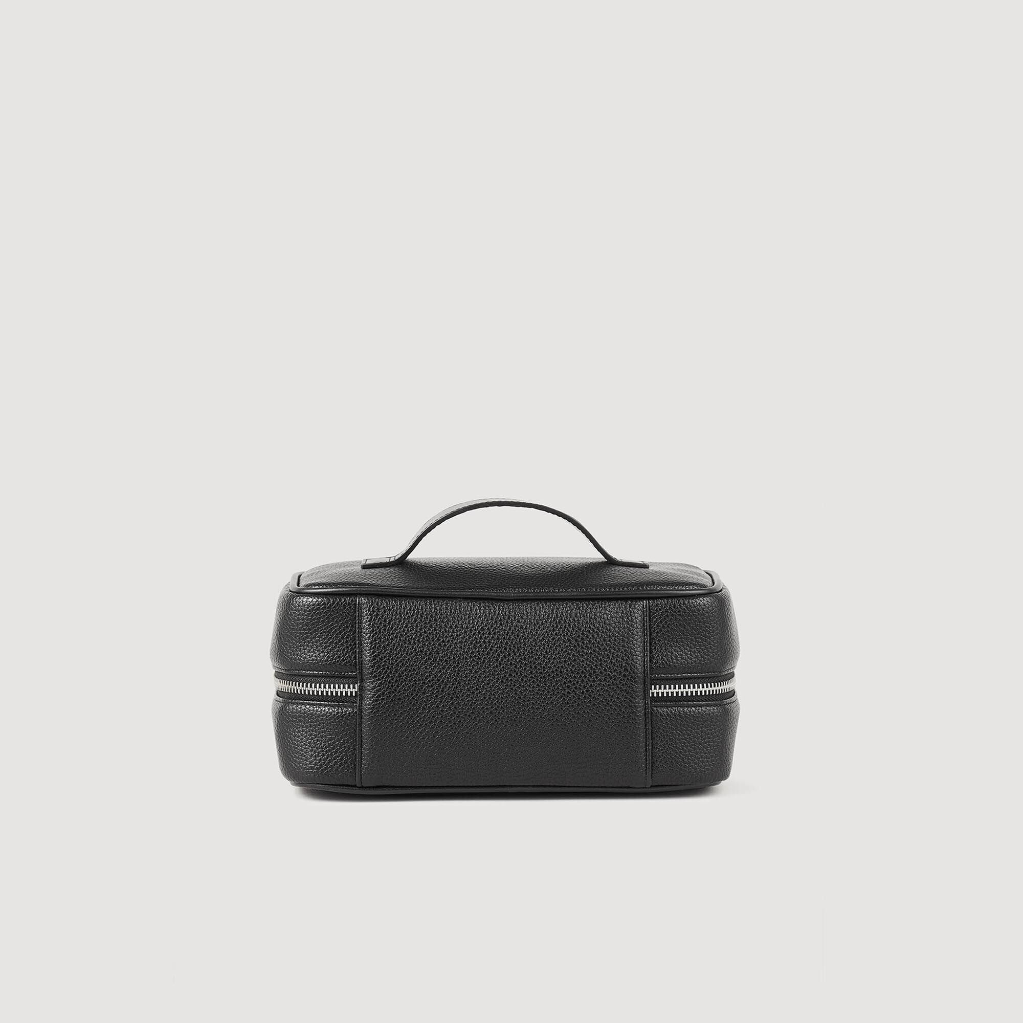 Sandro / Toiletry bag in grained fabric Black