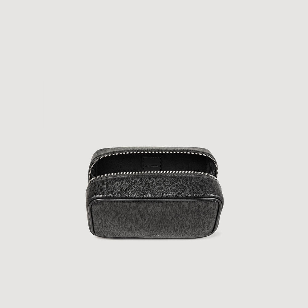 Sandro / Toiletry bag in grained fabric Black