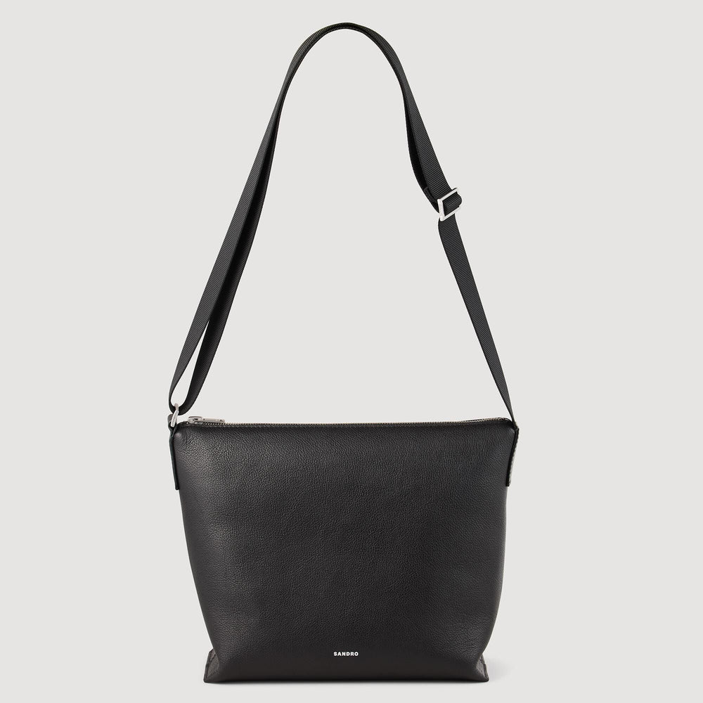 Sandro / Grained leather satchel Black