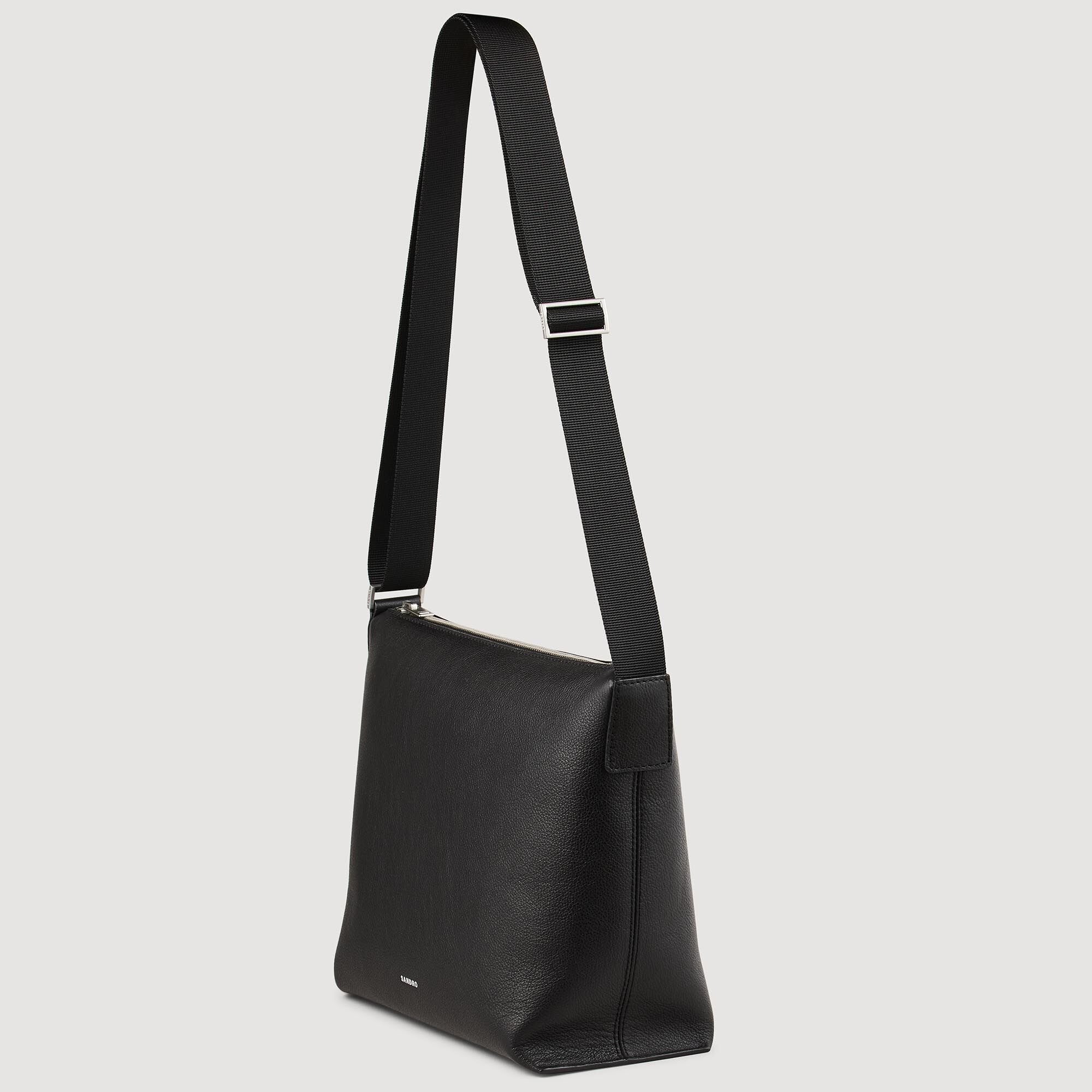 Sandro / Grained leather satchel Black