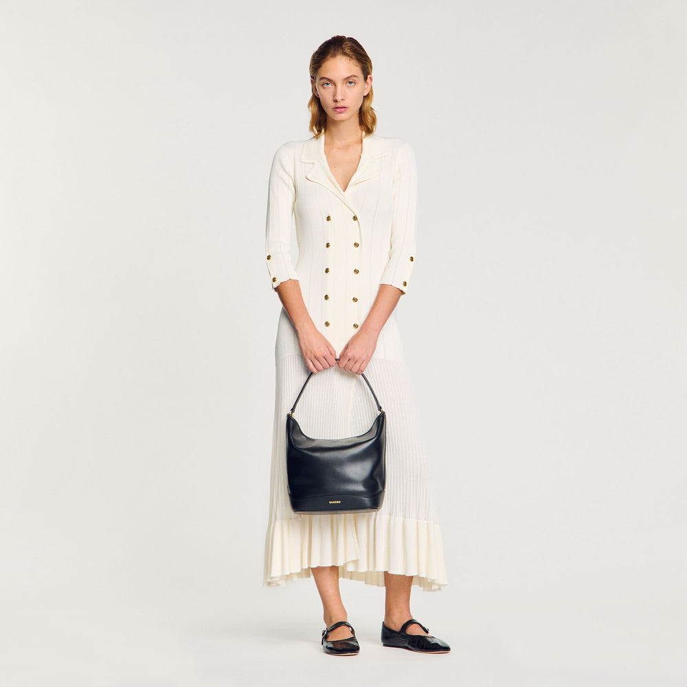 Sandro / TANGOSO leather bucket bag Black
