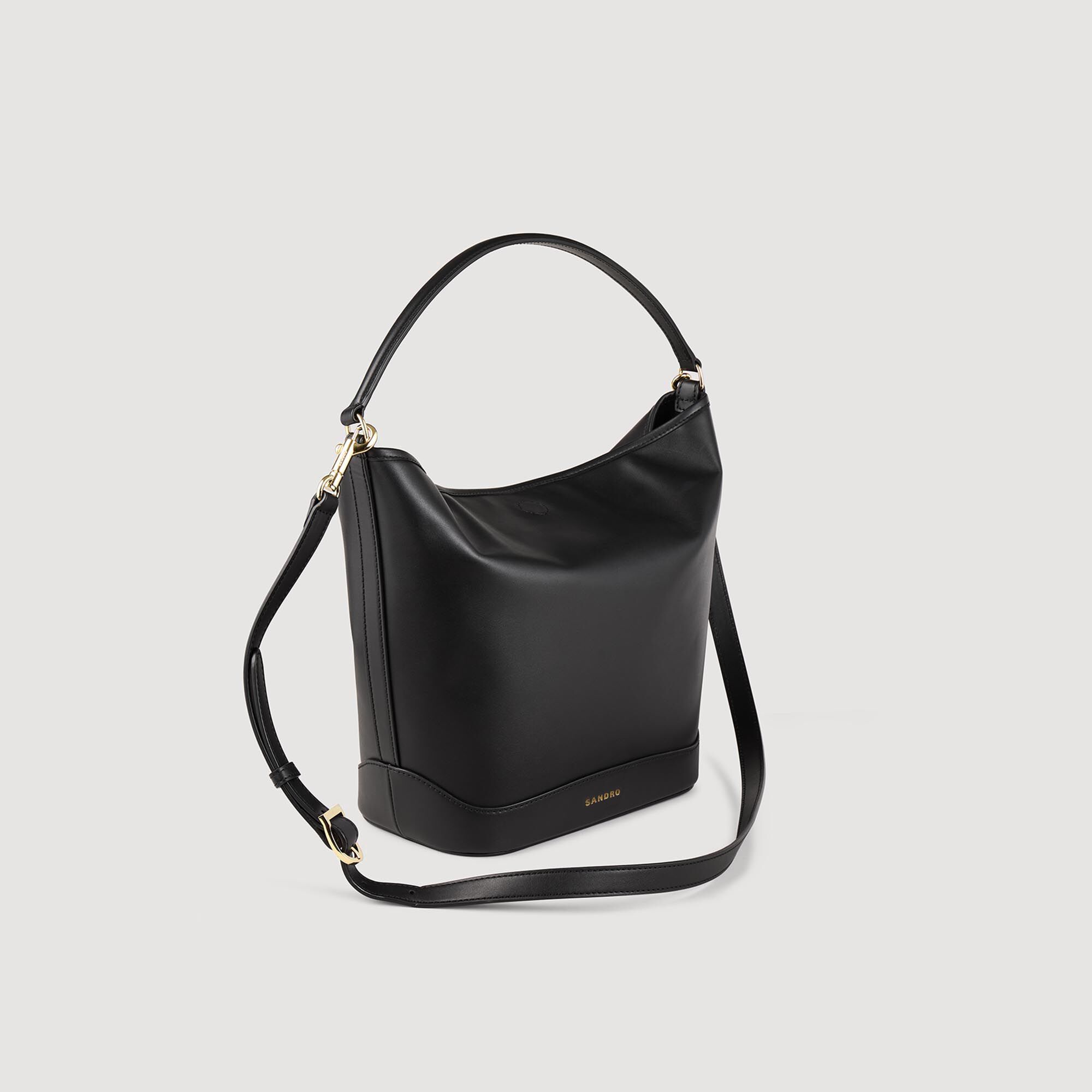 Sandro / TANGOSO leather bucket bag Black