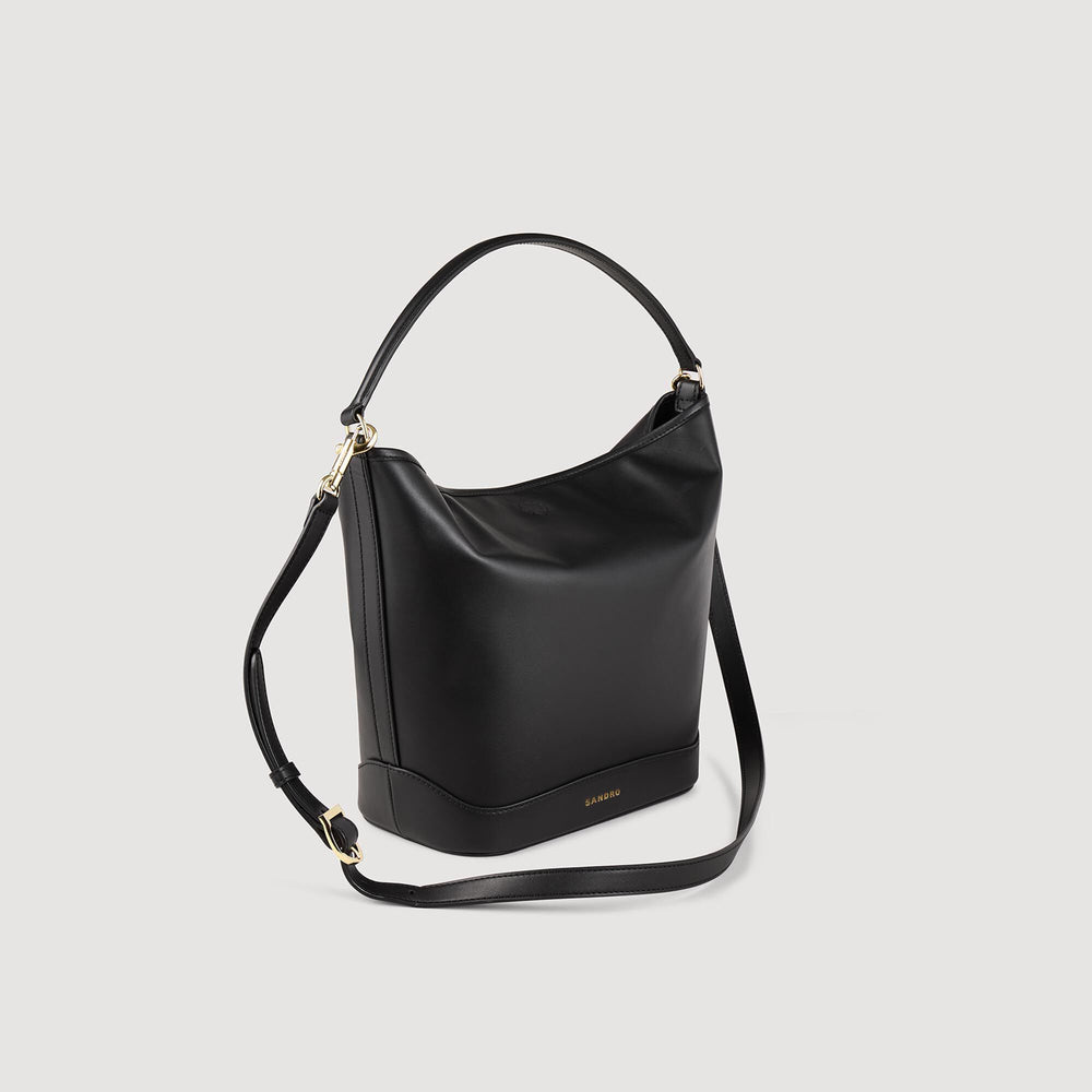 Sandro / TANGOSO leather bucket bag Black