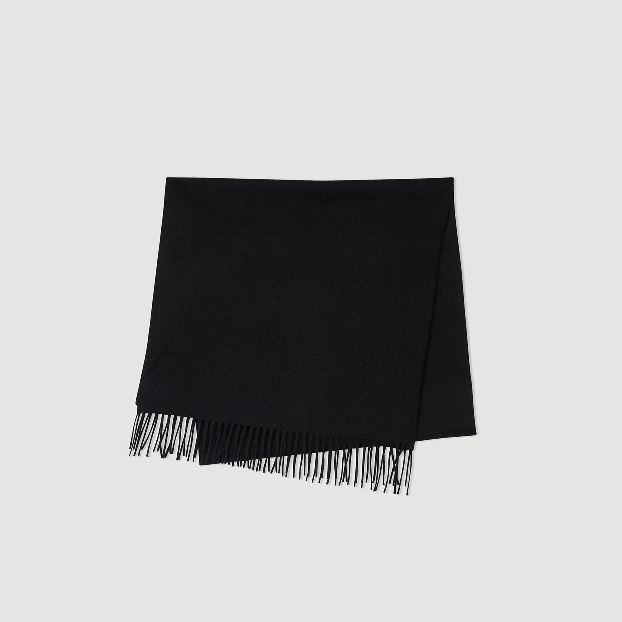 Sandro / Wool and cashmere scarf Black