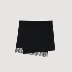 Sandro / Wool and cashmere scarf Black