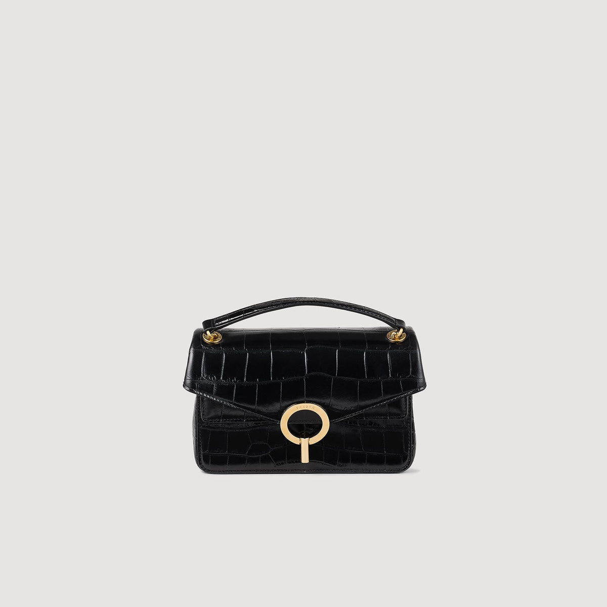 Sandro / Mock croc leather Yza bag Black