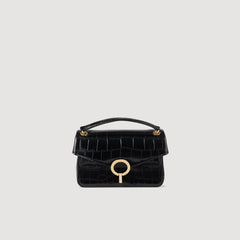 Sandro / Mock croc leather Yza bag Black
