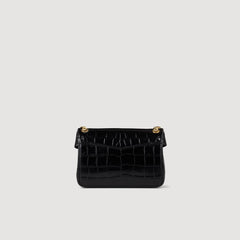 Sandro / Mock croc leather Yza bag Black