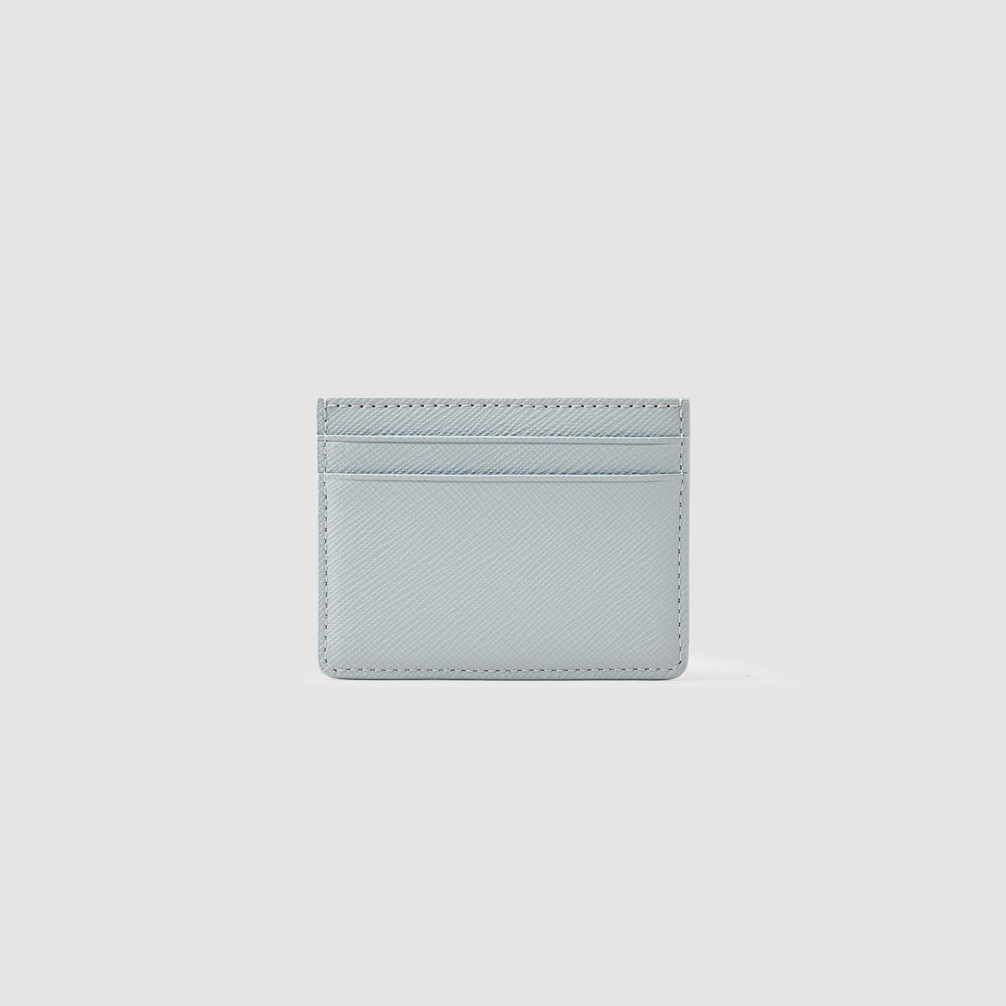 Sandro / Reconstituted leather cardholder Blue Sky
