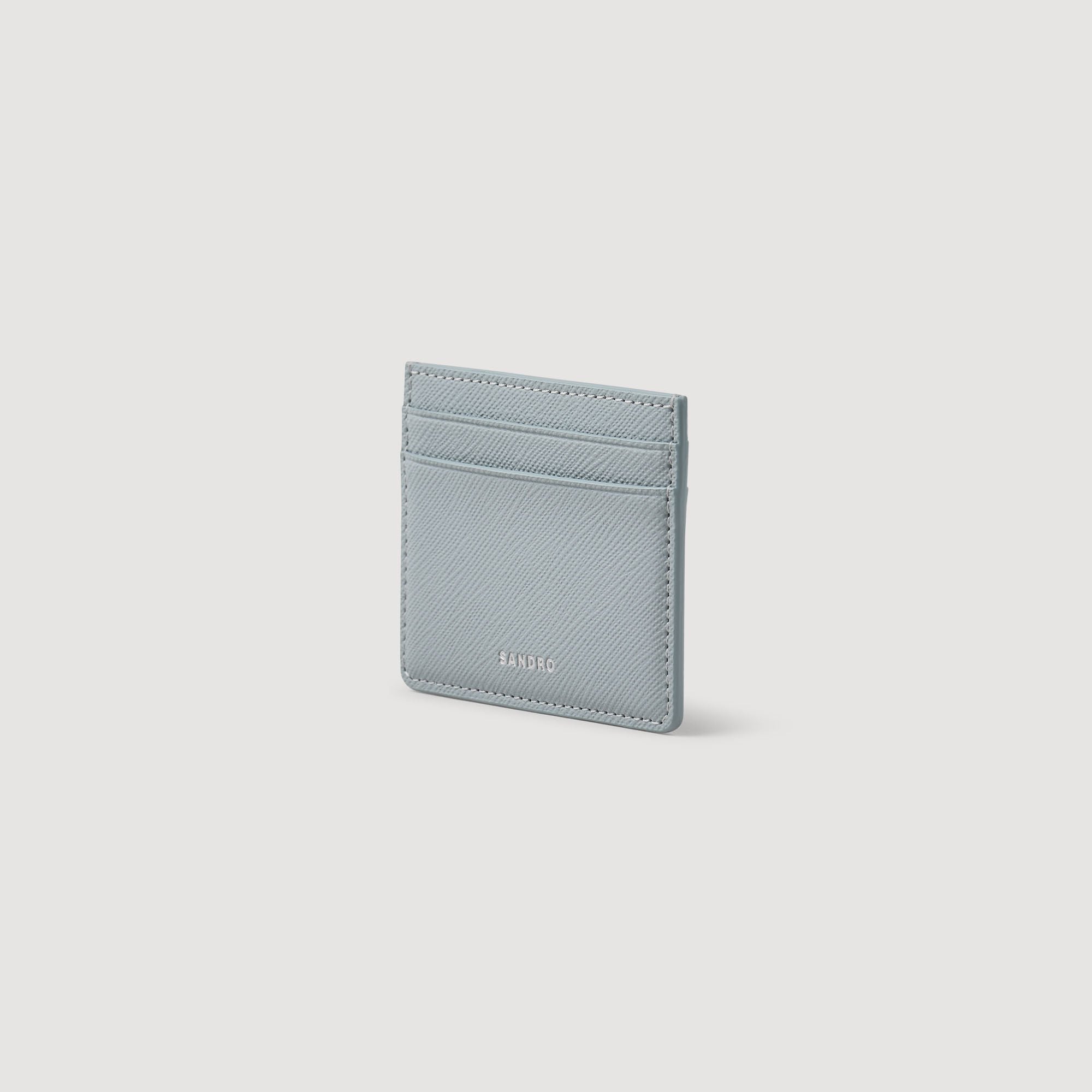Sandro / Reconstituted leather cardholder Blue Sky