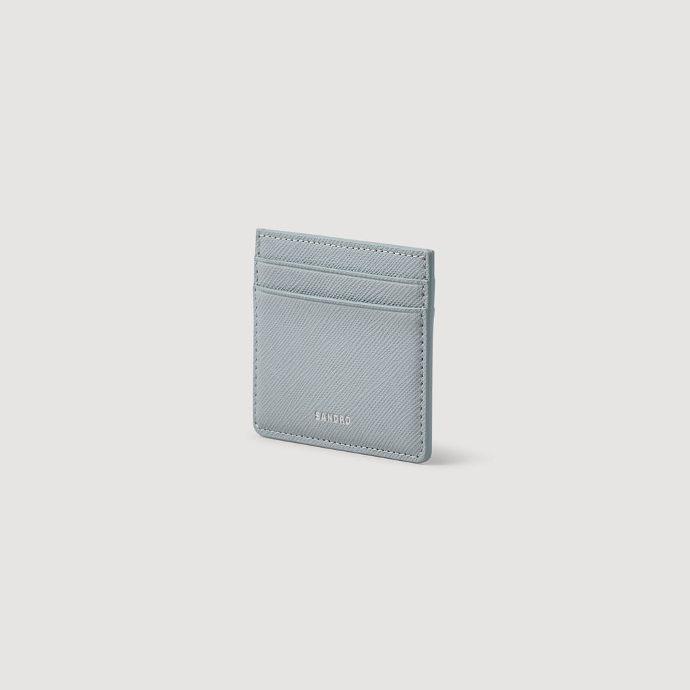 Sandro / Reconstituted leather cardholder Blue Sky