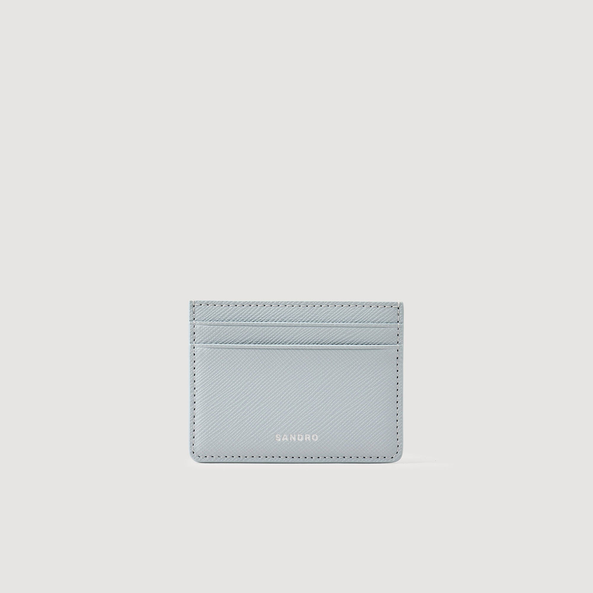 Sandro / Reconstituted leather cardholder Blue Sky