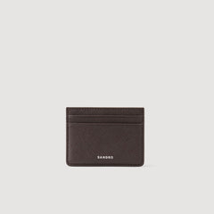 Sandro / Reconstituted leather cardholder Chocolate