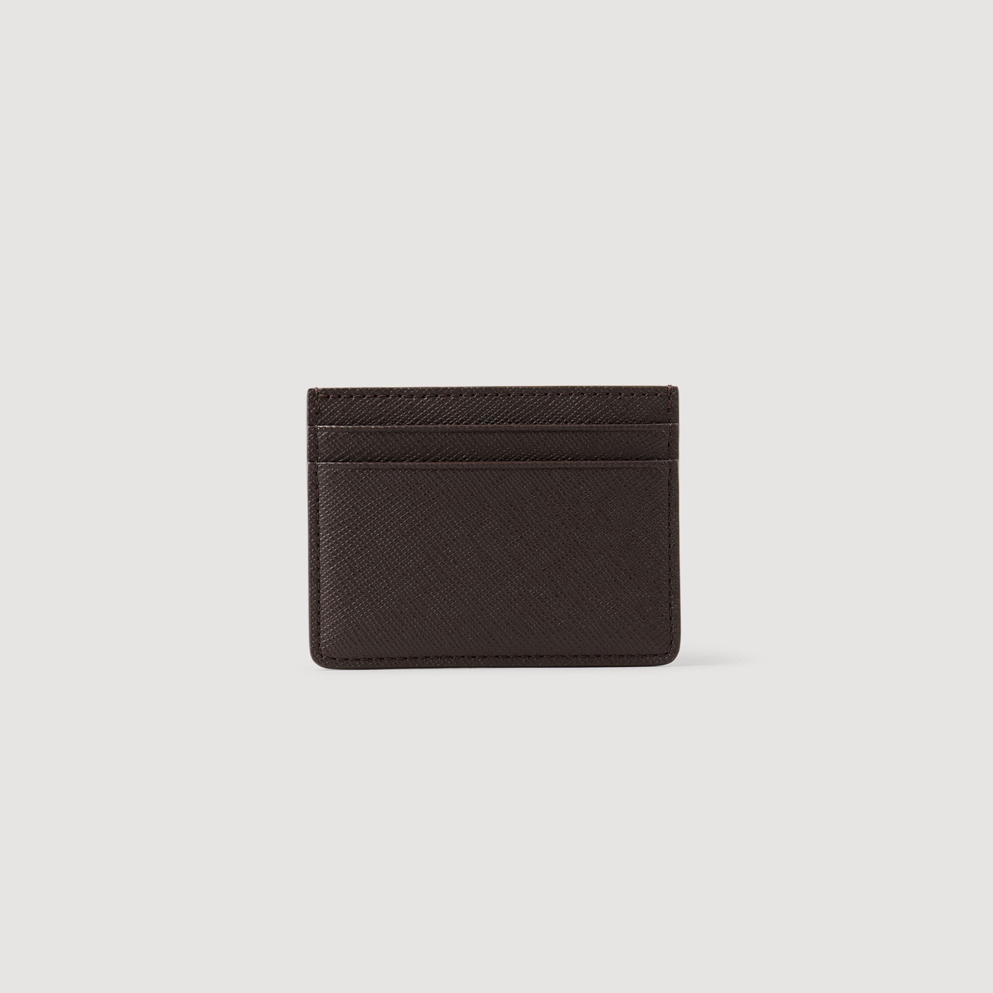 Sandro / Reconstituted leather cardholder Chocolate