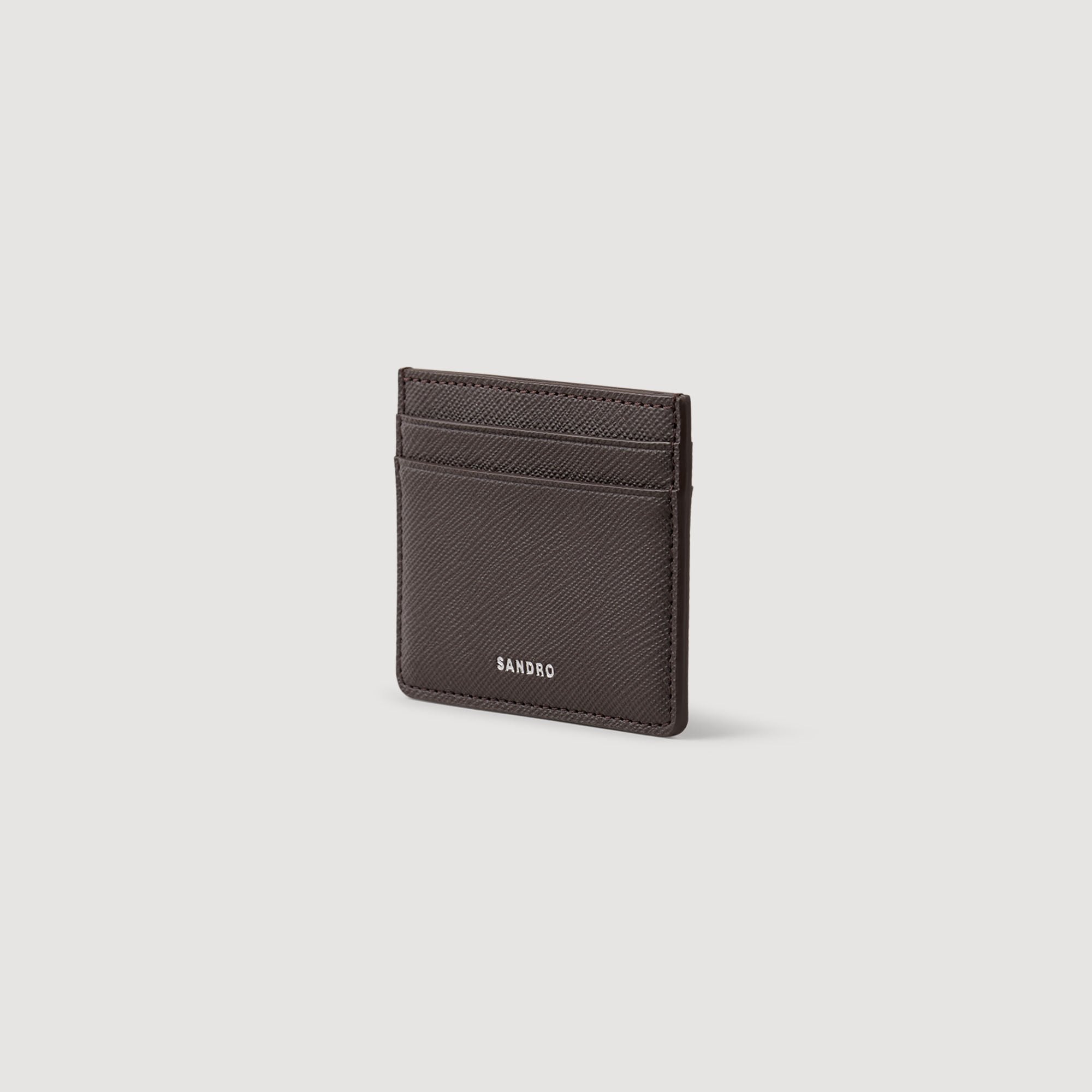 Sandro / Reconstituted leather cardholder Chocolate