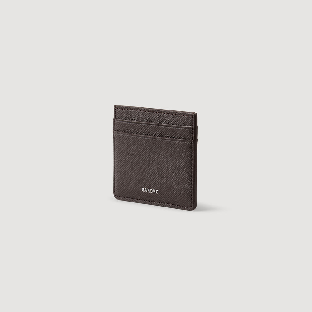 Sandro / Reconstituted leather cardholder Chocolate